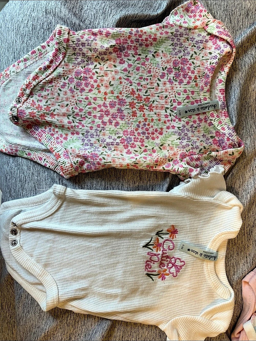 Cherokee Baby 3M Floral Bodysuit Set Like New